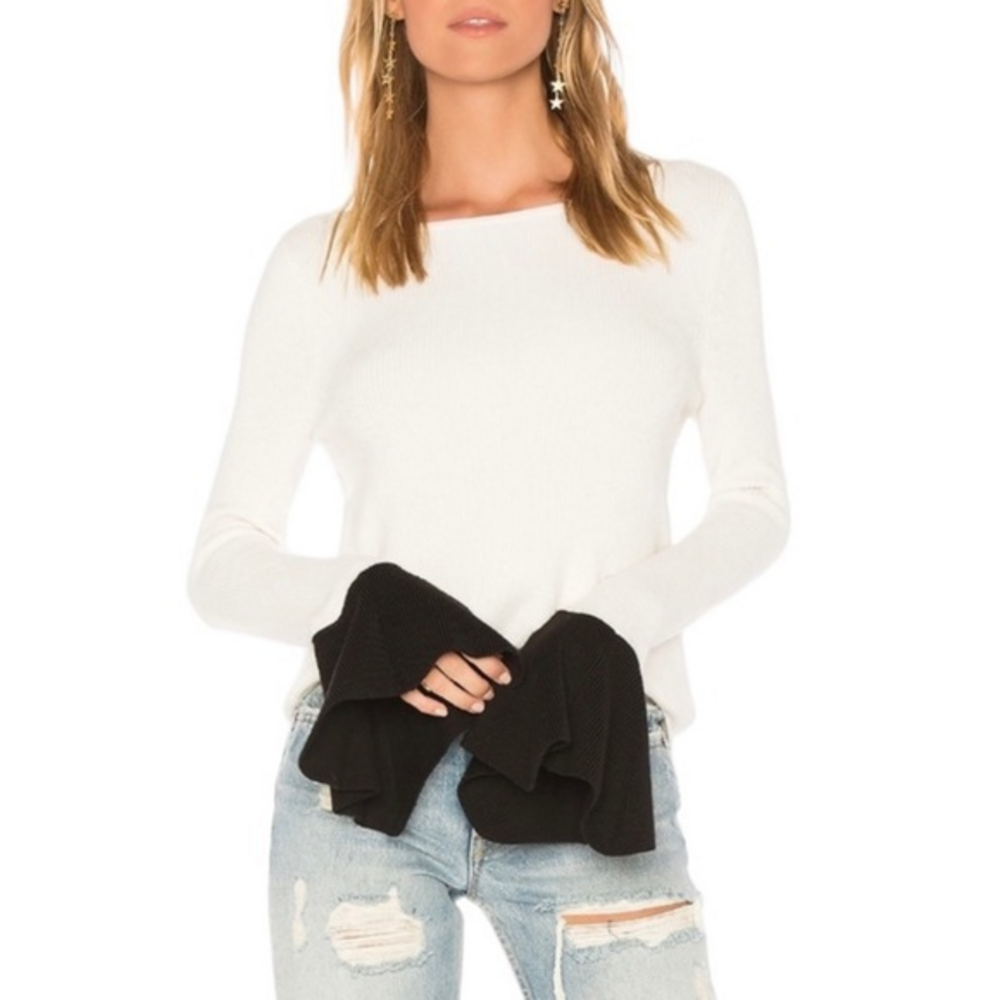 Ramy Brook Lara Color Block Flare Cuff Sweater